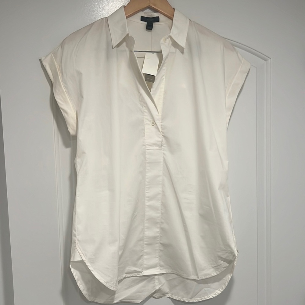 NWT J.Crew collar white pullover top
